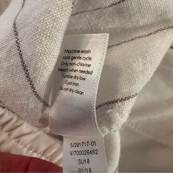 Athleta Linen Striped Bali Crop Pants Size 4 - Picture 6 of 7